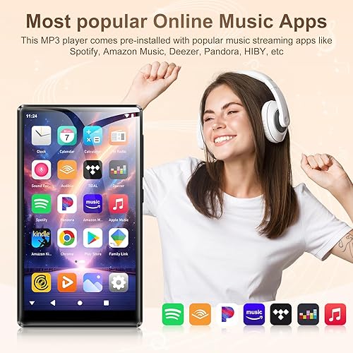 Miniatura 4 de SWOFY Reproductor MP3 de 96 GB con Bluetooth y WiFi, reproductor de música MP4 con pantalla táctil de 5 pulgadas, Spotify, audible, Tienda Music,
