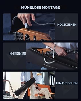 Donner HUSH-X Electric Guitar Kit - Featherlight and Quiet Performance Headless Guitar for Travel and Practice Mahogany Solid Body with One-Second Assemble Frames Gig Bag All Accessories Natural