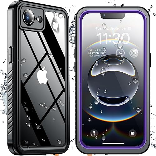 Miniatura 27 de SPIDERCASE Solo diseñada para iPhone 13 Pro Max, funda delgada para iPhone 13 Pro Max de 6.7 pulgadas, transparente Naranja,Negro /