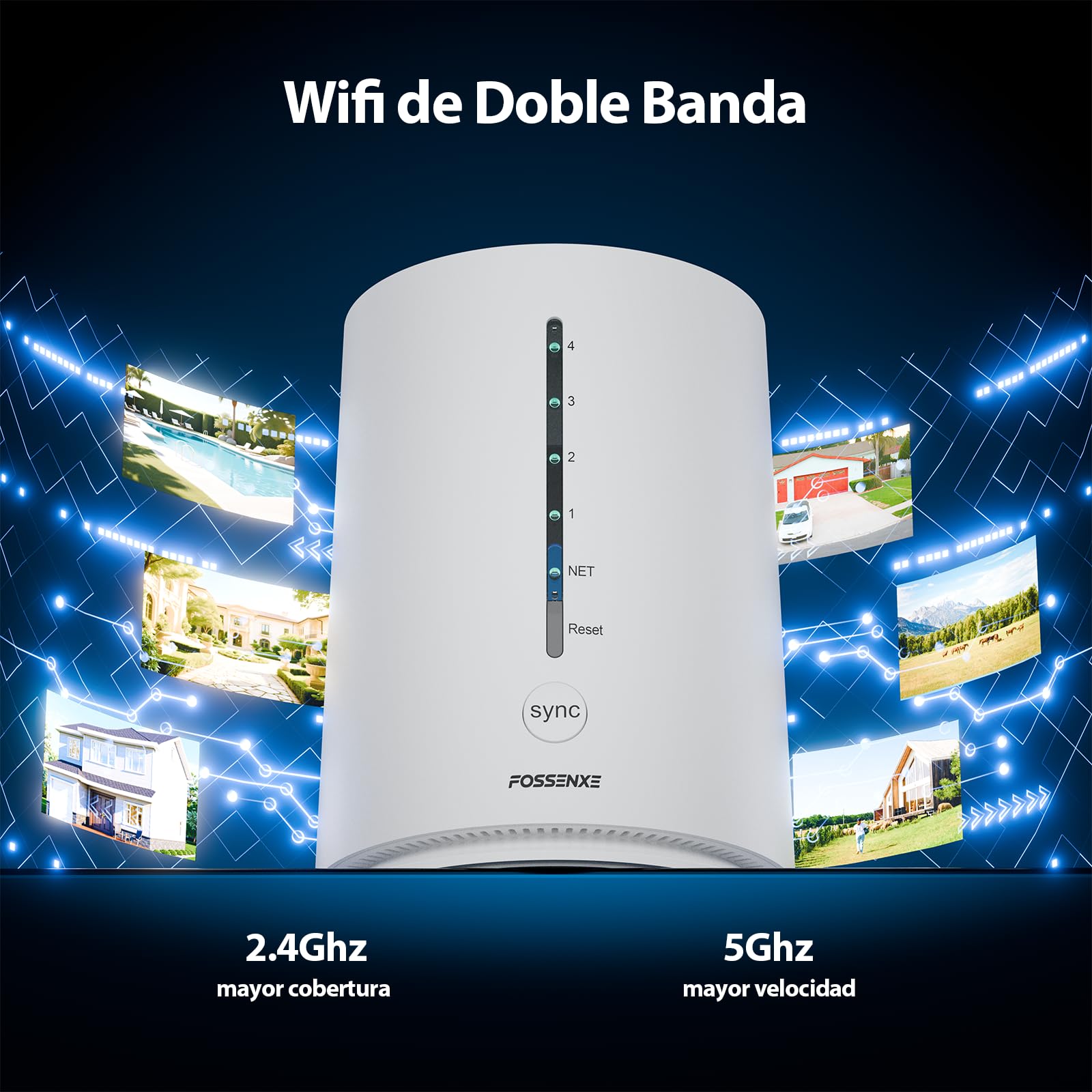 2K Camara Vigilancia WiFi Exterior Solar, Kit de 4 con Base, Sin Costo Mensual, 360°, 64 GB de Almacenamiento Local, 4MP Cámara Solar Exterior Sin Cable con PIR Detección, Visión Nocturna