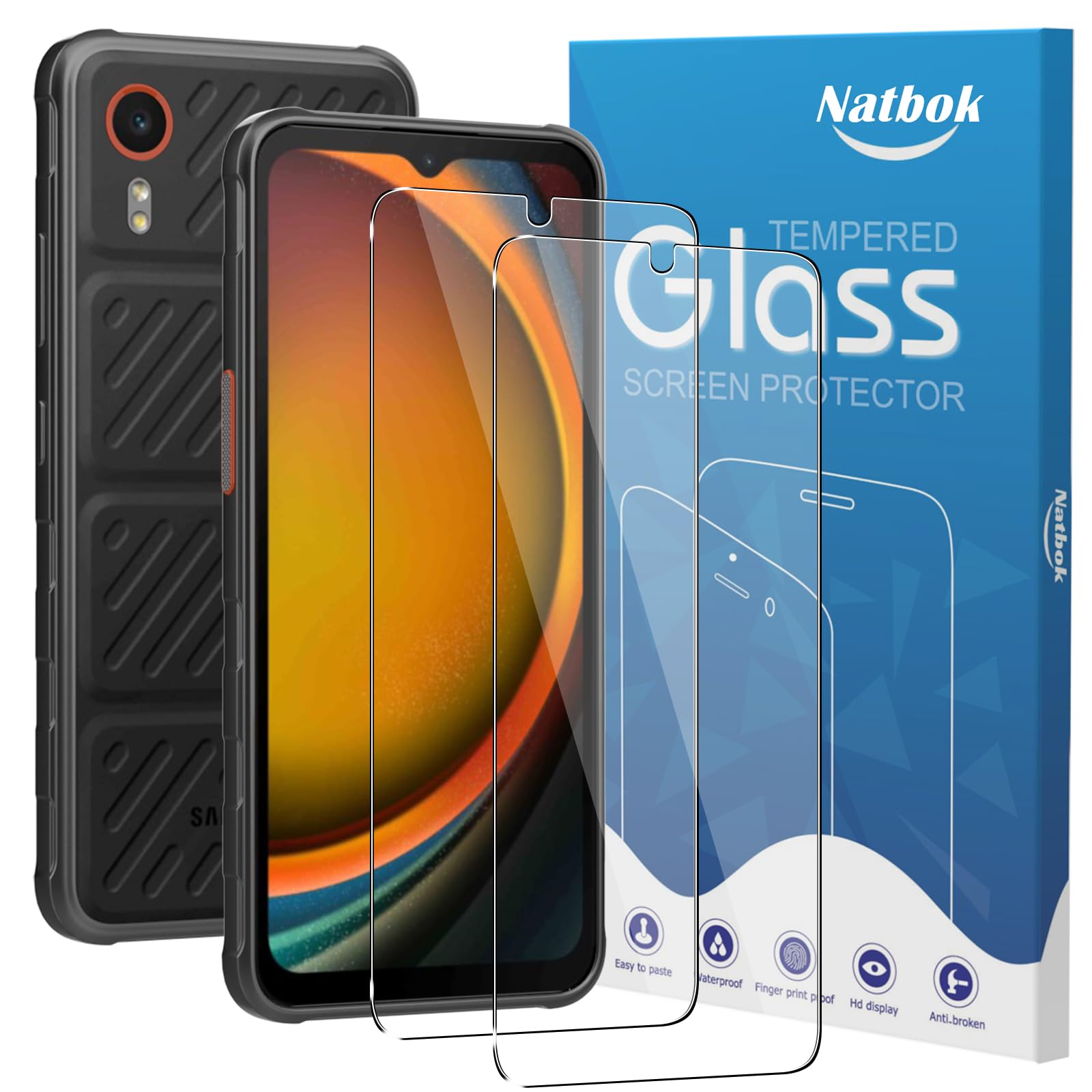 2 Pack Tempered Glass for Samsung Galaxy XCover 7 Pro/XCover 7 Screen Protector,9H Hardness,Ultra Resistant,Anti-Fingerprints,No Bubbles,HD-Clear,Full Coverage Phone Film for Samsung XCover 7