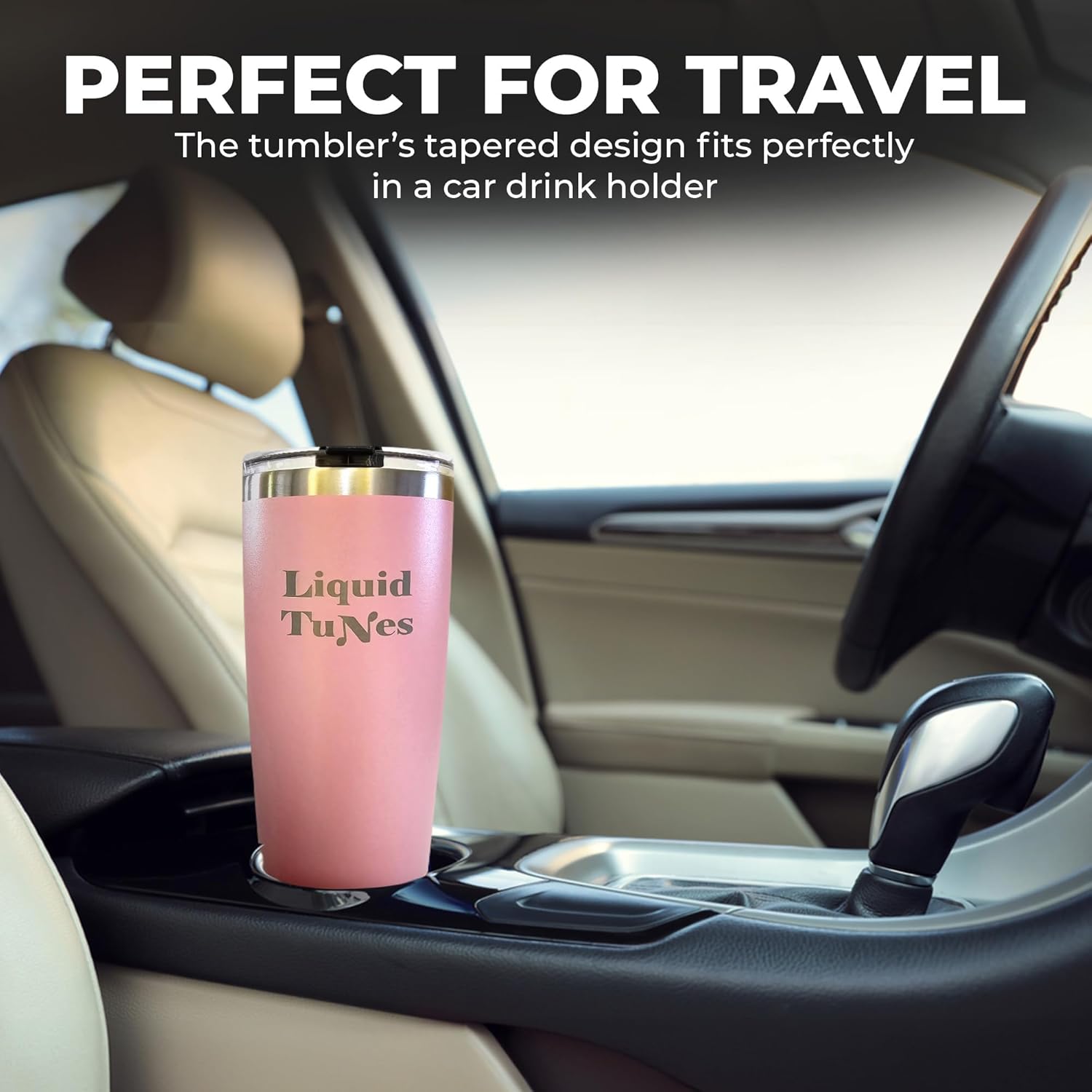 Liquid TuNes Stainless Steel Tumbler with Wireless Music Speaker, 20 oz Tumbler with Double-Wall Vacuum Insulation and Detachable Speaker (Pink) - Image 6