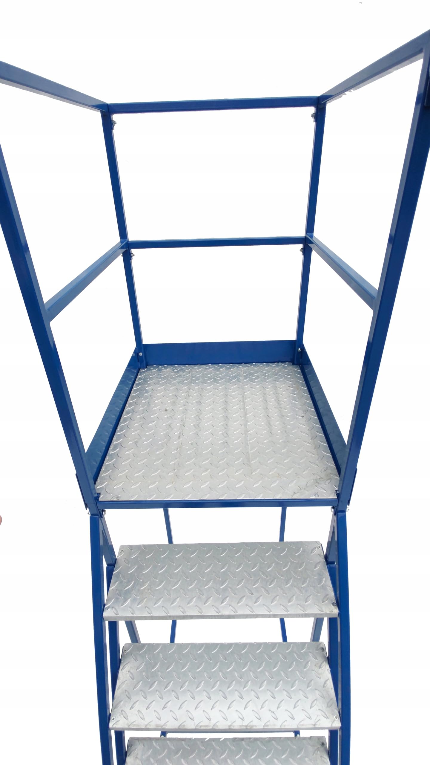 Fahrbare Podestleiter Mobile Leiter, Mobile Plattform Treppen mit Rollen 1,75m 6+1