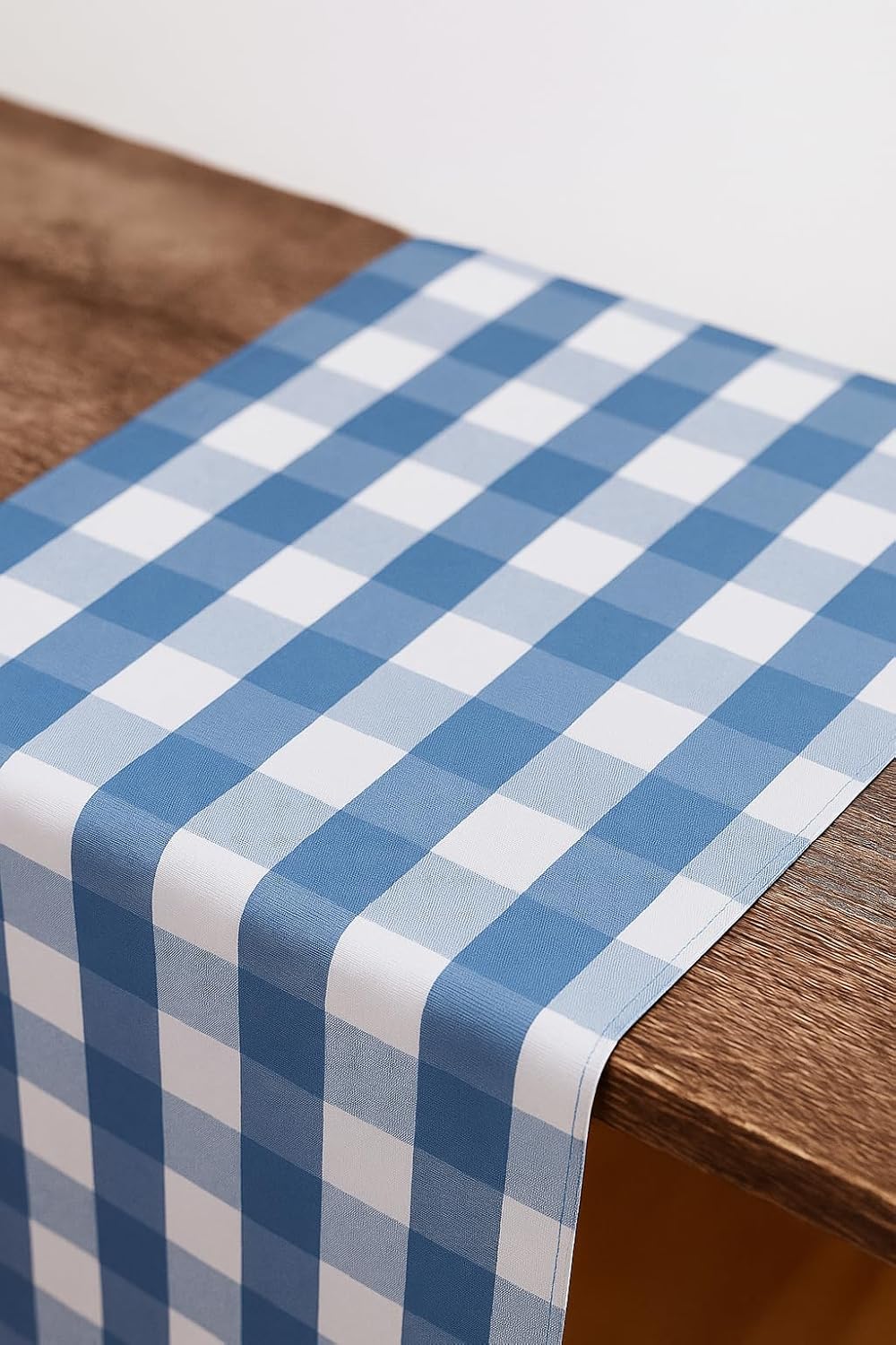 Fennco Styles Buffalo Check Design Table Runner 16" W x 120" L - Handmade in USA - Red Plaid Rustic Table Cover for Everyday Use, Banquet, Holiday, Family Gathering and Special Occasion