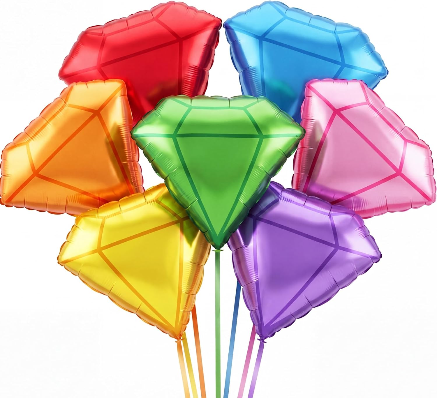 7 Pcs Gem Birthday Party Balloon Set, Colorful