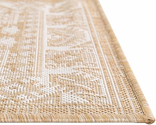 Miniatura 150 de Rugs.com Outdoor Aztec Collection Alfombra – 4 x 6 pies alfombra de tejido plano gris carbón perfecta para salas de estar, grandes comedores, planos