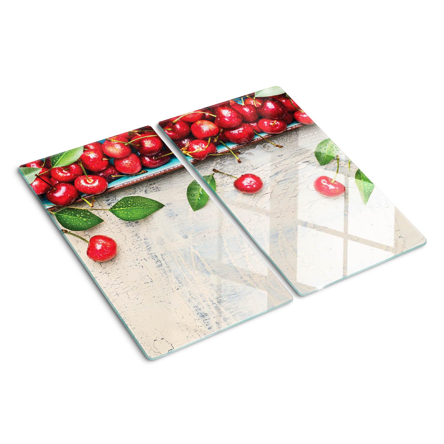 Planche en verre 2x30x52 cm fleurs tropicales pour cuisine