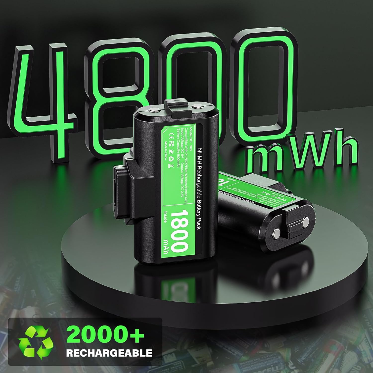 Rechargeable Battery Pack for Xbox Controller with USB TypeC Charging