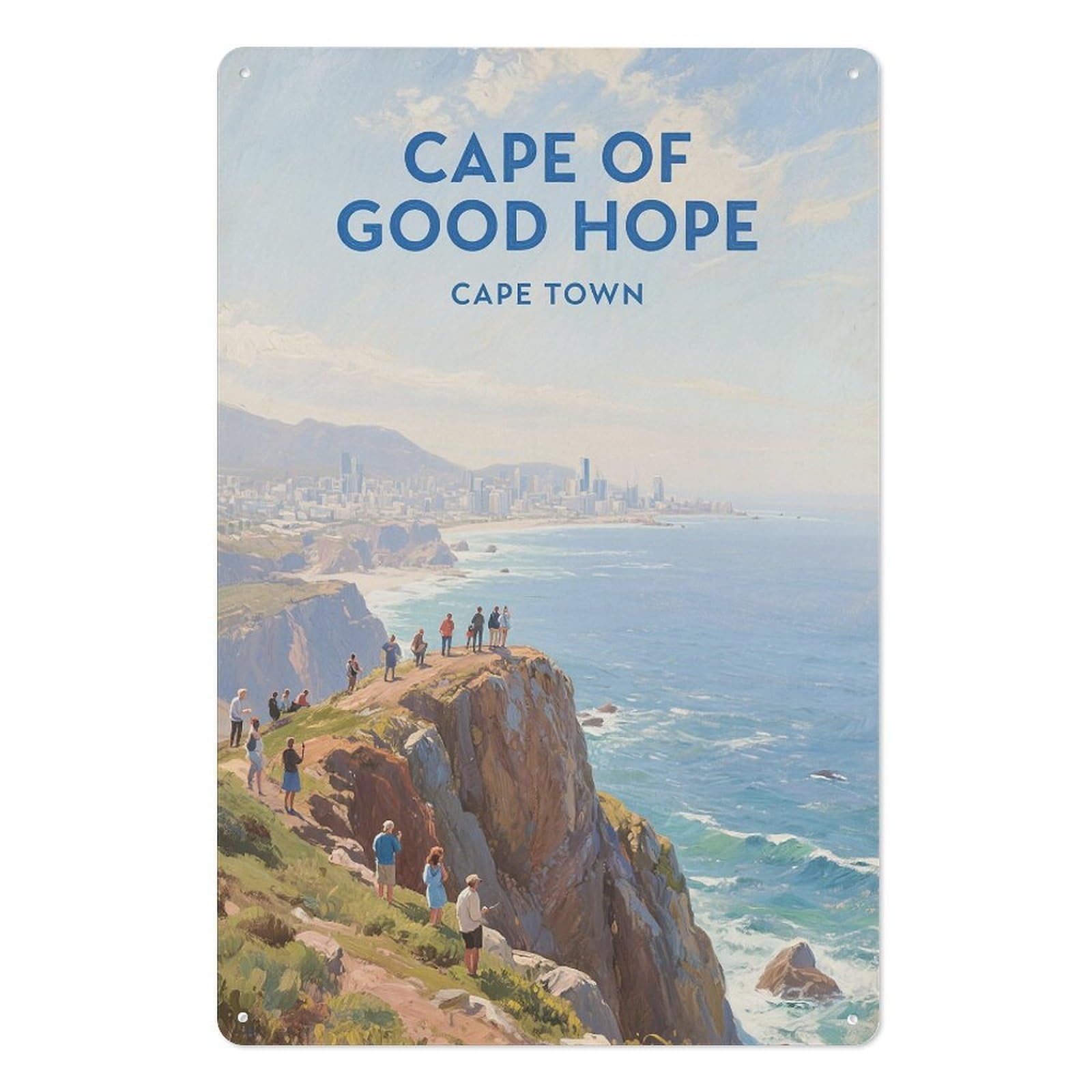 Cape of Good Town Retro Design Tin Paintings Vintage Tin Sign 08x12inch(20x30cm) Wall Art for Home Office Bedroom Living Room Cafes Wall Decor