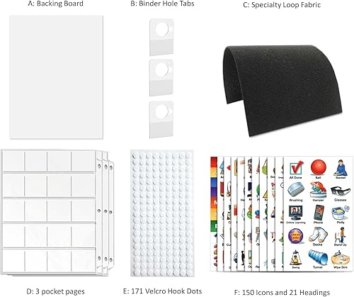 Miniatura 4 de SchKIDules V-KIt - Horario visual portátil listo para carpetas para niños con tablero de 8.5 x 11 pulgadas y 150 iconos laminados más 21 encabezados