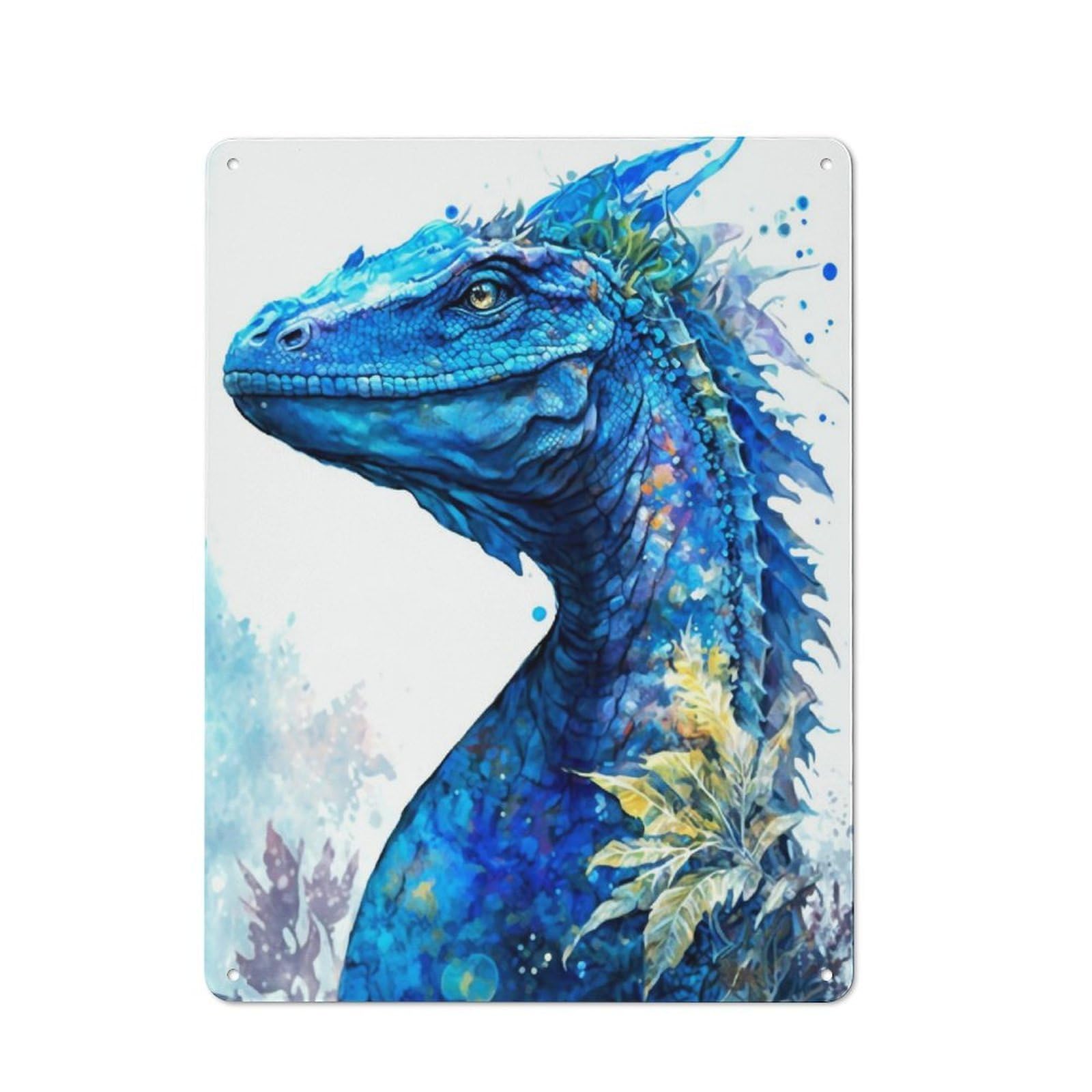 Junmoney Dragon Tin Wall Plaque 40X30cm With For Hallway Wall, For Home Interiors, Feature Walls And Decorative Displays