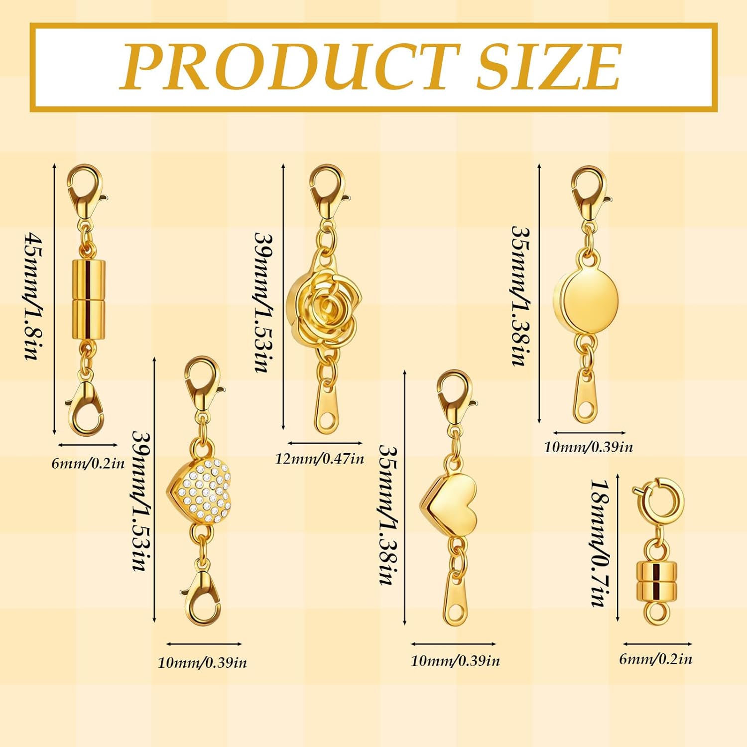 12Pcs Magnetic Necklace Clasps and Closures, Locking Heart Rose Magnetic Jewelry Clasps, Gold and Silver Magnetic Necklace Extender, Necklace Clasp Helper for Necklaces, Bracelets and Jewelry Making - Image 2