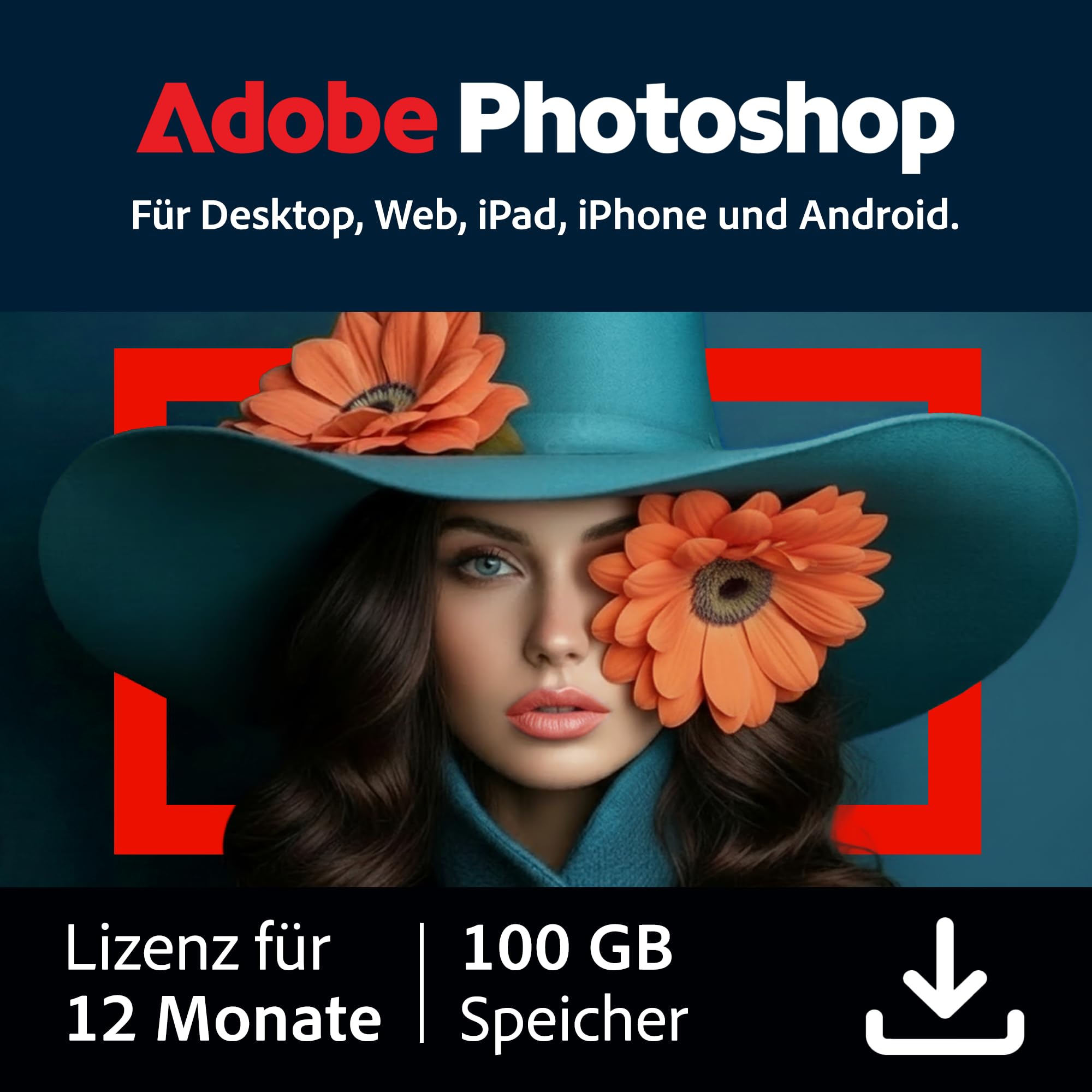 Adobe Photoshop |Bildbearbeitung | Grafikdesign & KI-Tools | 12 Monate | PC/Mac Download | Aktivierungscode per Email
