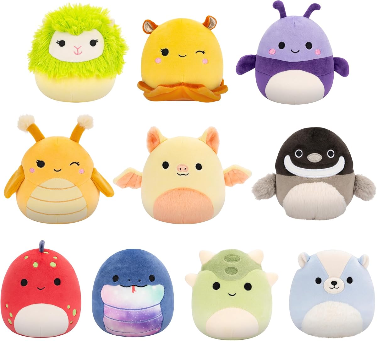 Squishmallows Original, paquete de 10 unidades de 5 pulgadas – Axel, Bijan, Cavaleri, Dolan, Gertrude, Greer, Herman, Meghan, Nolan, Sol – Peluche oficial de Jazwares (pequeño)