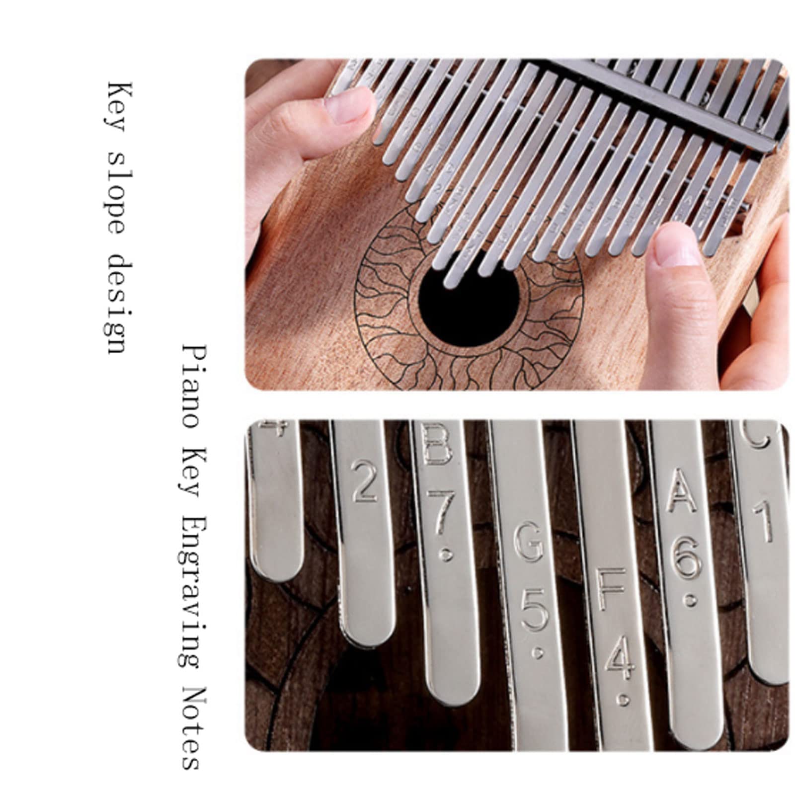 Suono Squisito Strumento Musicale Portatile per Pianoforte a 21 Tasti, Strumento Musicale a percussione per Principianti per Adulti, Regalo di Compleanno di Natale Facile da Giocare