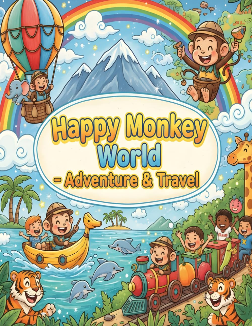 Happy Monkey World – Adventure & Travel: Exciting Exploration Coloring Book for Kids Ages 5–8 (Happy Monkey World – Fun Coloring Adventures for Kids)