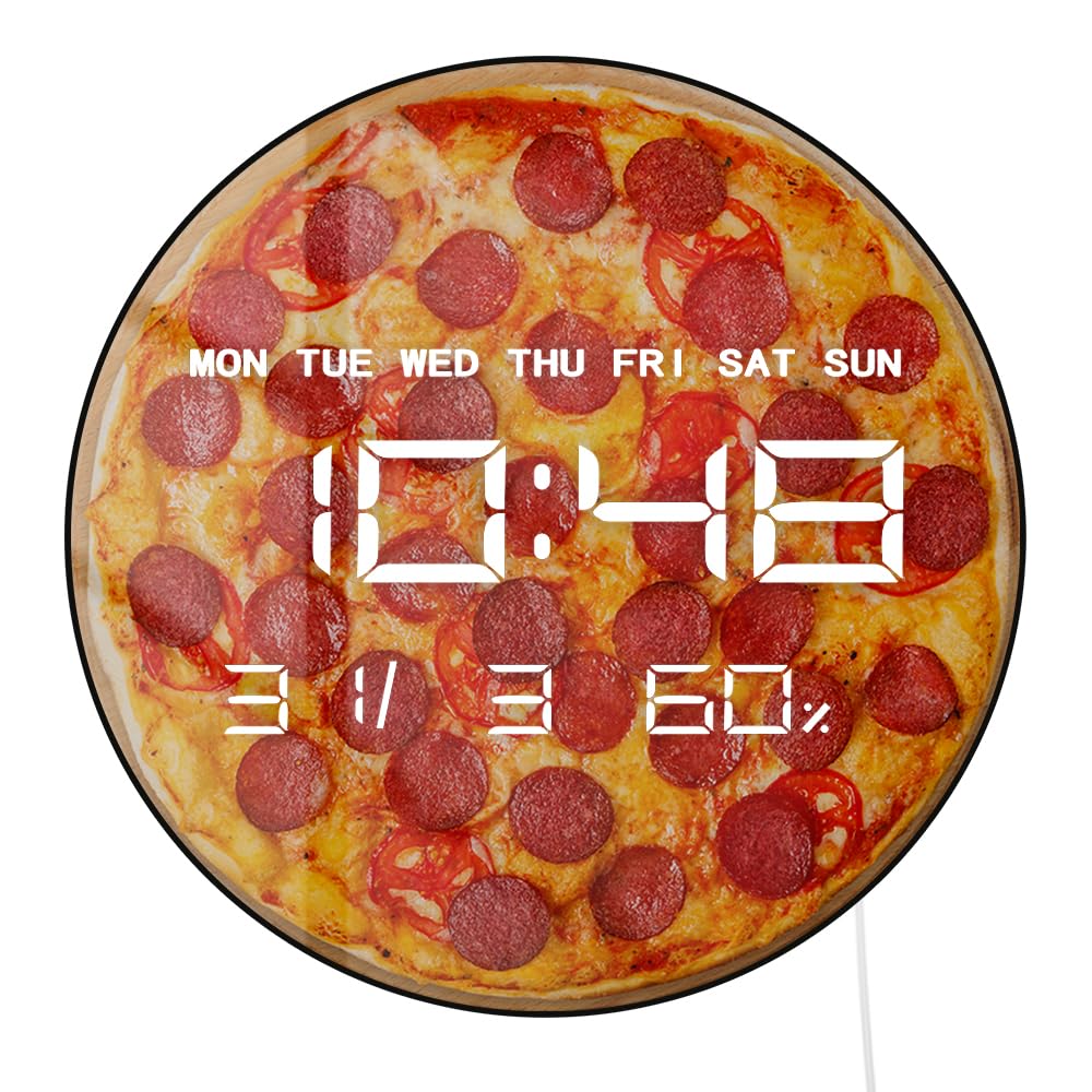 Horloge Pepperoni Pizza pour pizzeria et cuisine au style italien unique