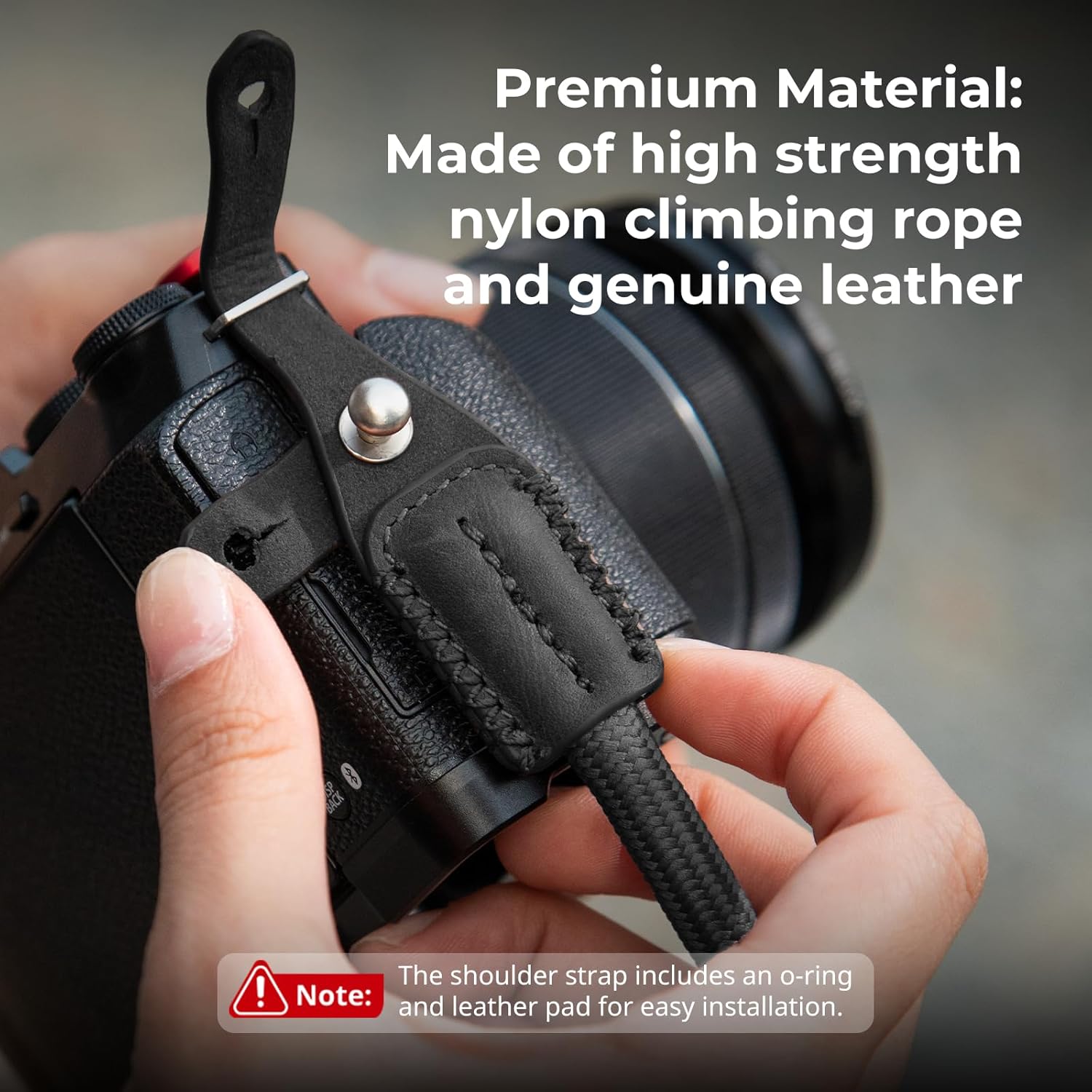 SMALLRIG Rope Camera Neck Shoulder Strap, Adjustable Braided Shoulder Strap with O-Ring and Leather Pad - Image 7