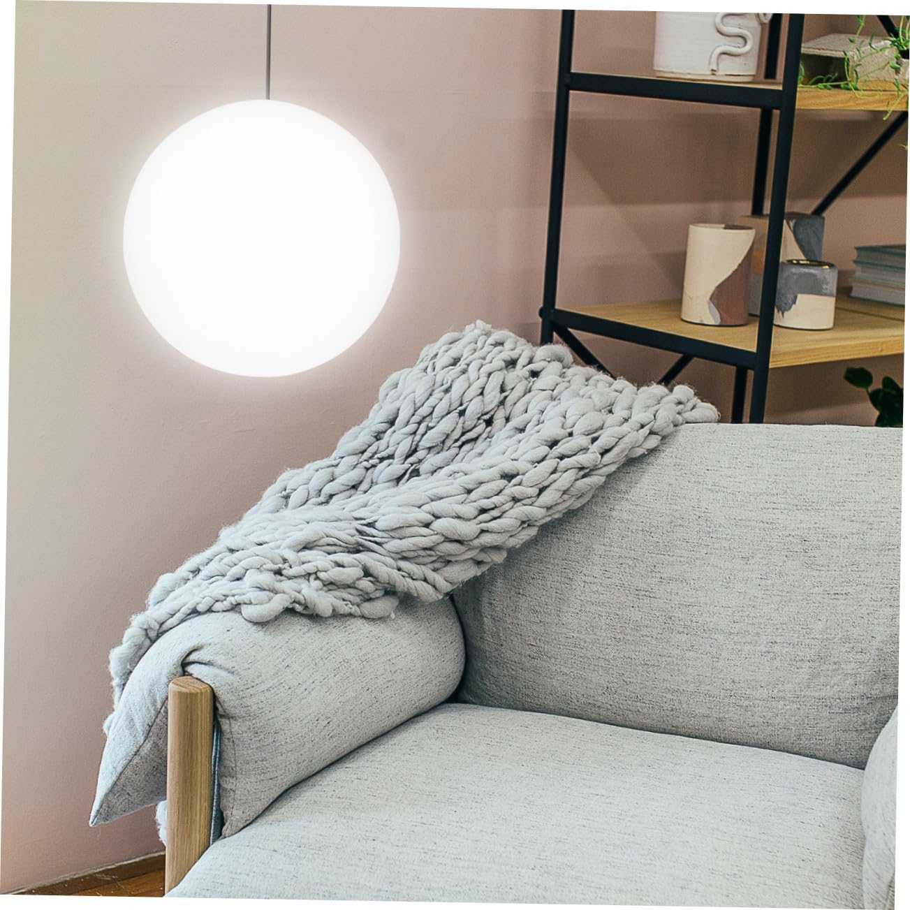 Paralume in Vetro Sferico Satinato Copertura Leggera Per Lampada Sospesa Decorativa Da Interno Foro Centrale 5,5 Cm Per Uso Domestico e Sostituzione Paralume Danneggiato
