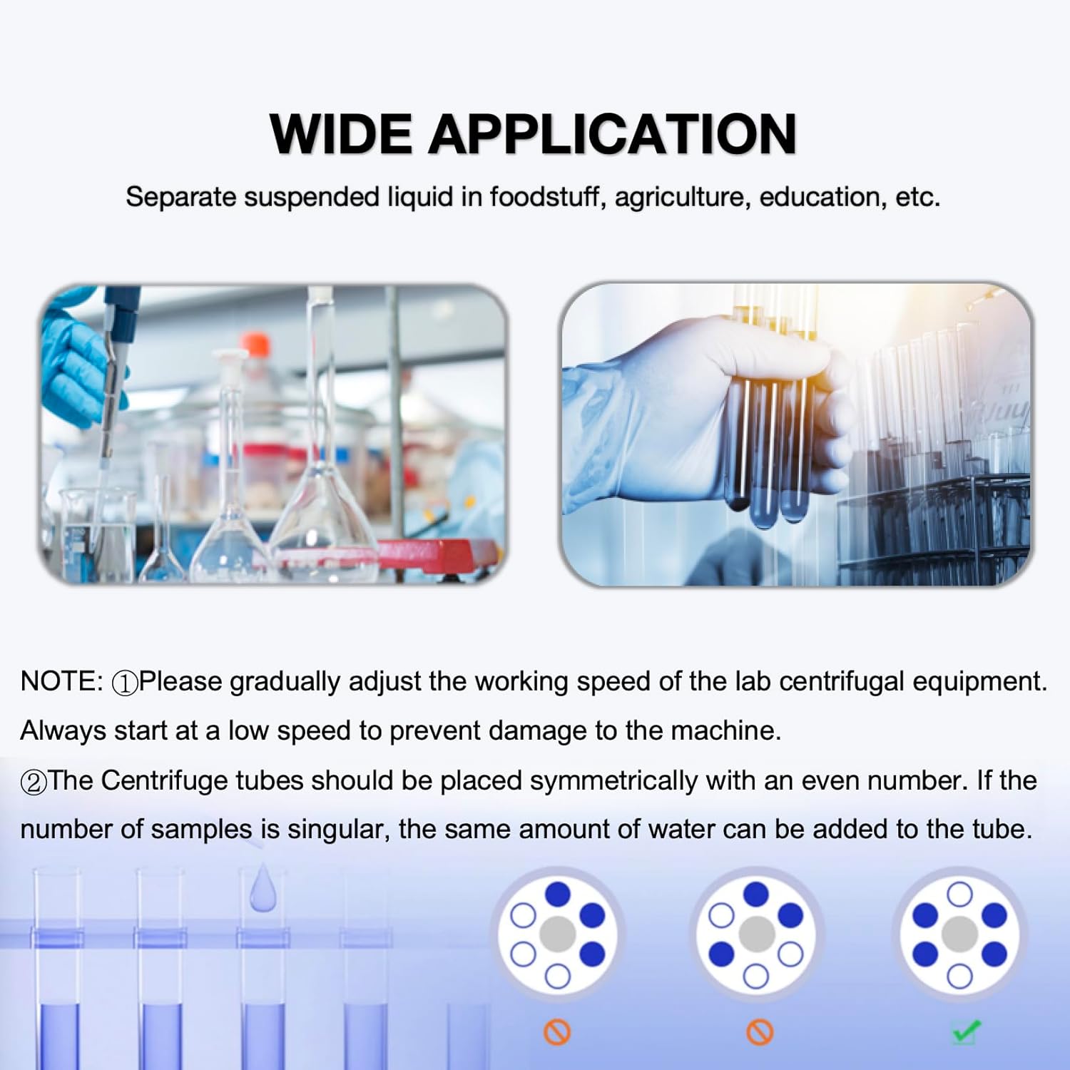 Centrifuge Machine, Lab Benchtop Centrifuges, 50W Desktop Electric Lab Laboratory Centrifugal Equipment w/Timer and Speed Control, 4000RPM Low Speed, 6x10ml Capacity