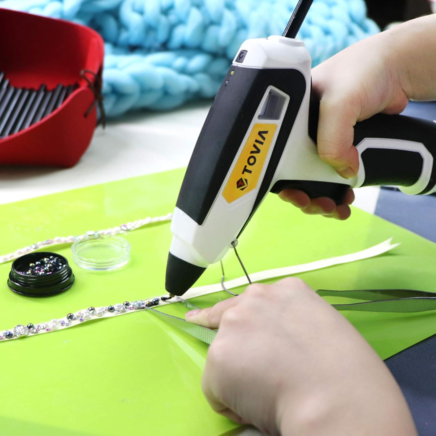 Mini Glue Gun Sticks 5.9" Long 0.27" Dia, T TOVIA 60 Count Transparent Hot Glue Gun Refill Sticks, All-Purpose Dual Temp Glue Sticks -