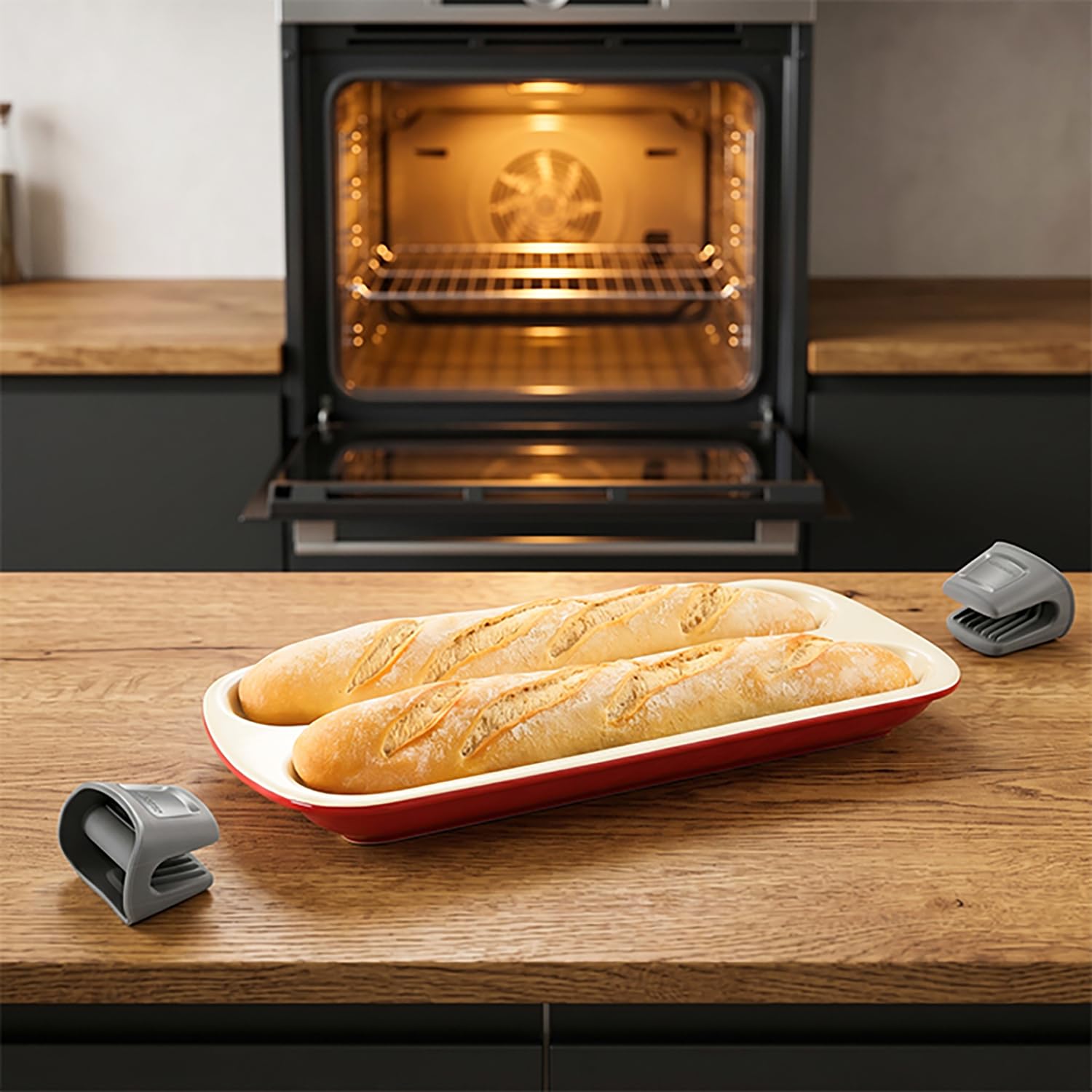 Tescoma 622218 Moule à baguettes en céramique avec livre de recettes, 18,2 x 38,8 x 4,1 cm, ligne Delícia