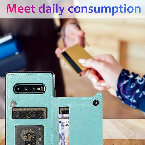 Miniatura 7 de Asuwish Funda compatible con Samsung Galaxy S10 y protector de pantalla de vidrio templado, accesorios para tarjetero con ranura para soporte de