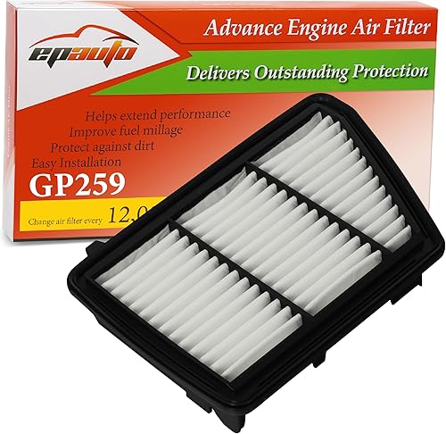 EPAuto GP259 (CA12259) Reemplazo del filtro de aire del motor para Honda CR-V 2.4L (2017-2019) - Filtro de panel rígido para mejorar el flujo de