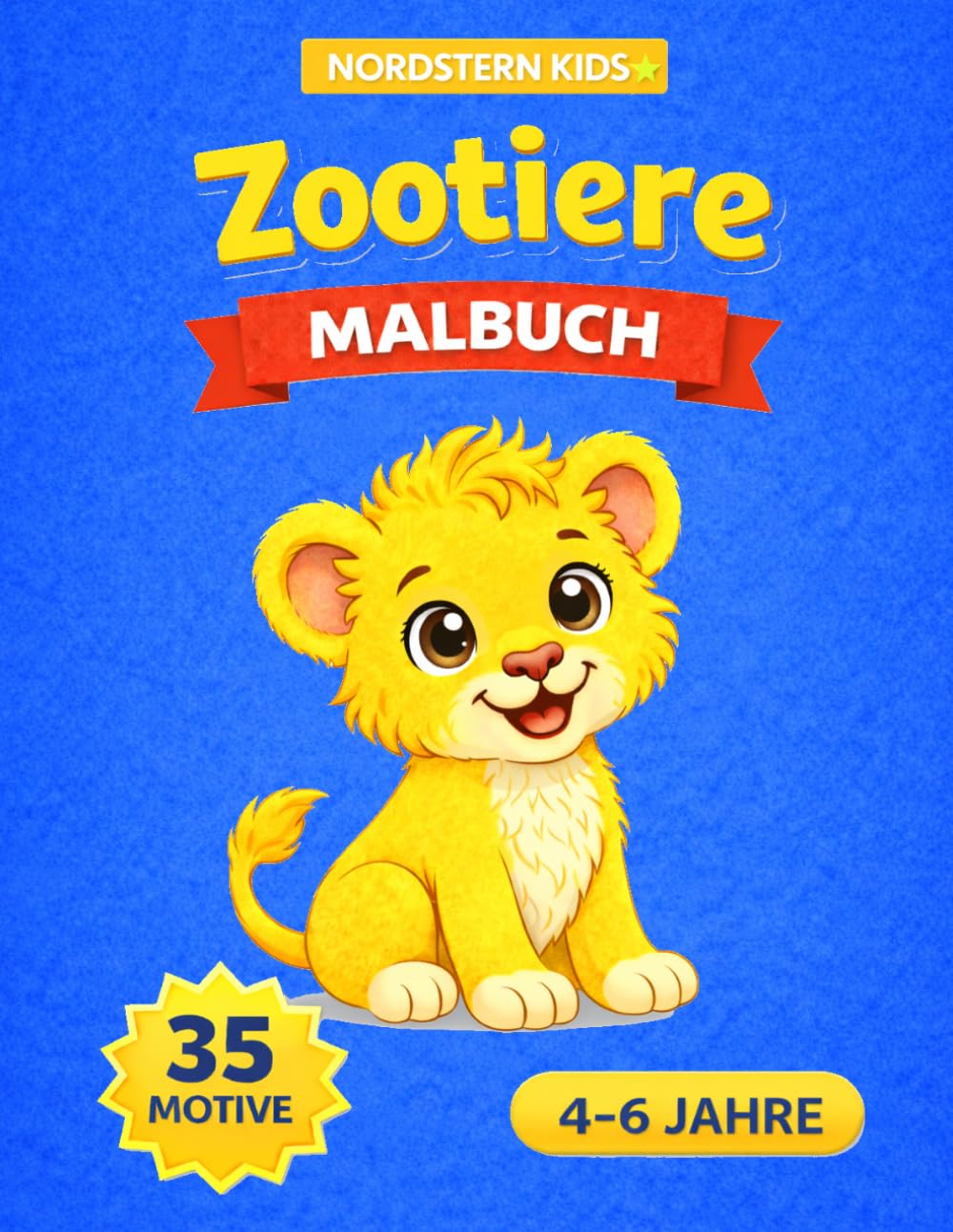 Zootiere Ausmalbuch für Kinder 4–6 Jahre: 35 süße Zootiere zum Ausmalen – Einfaches Tier Malbuch für Jungen und Mädchen