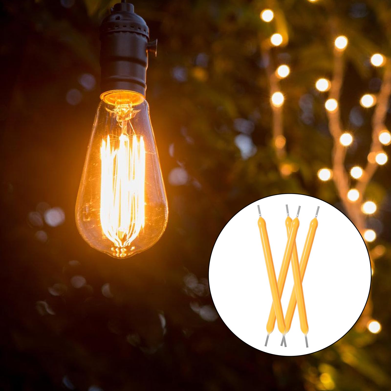 100 sztuk części zamiennych z filamentem LED, 38 mm, 3 V, części żarnikowe żarówek, filament żarówek, żarnik z ciepłym światłem, elastyczne akcesoria świetlne do oświetlenia DIY, oświetlenie domu