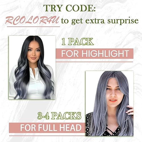 Miniatura 5 de RUNATURE Extensiones de cabello Remy con micro enlace, color azul claro, preunido, extensiones de cabello humano con extremos completos, 18