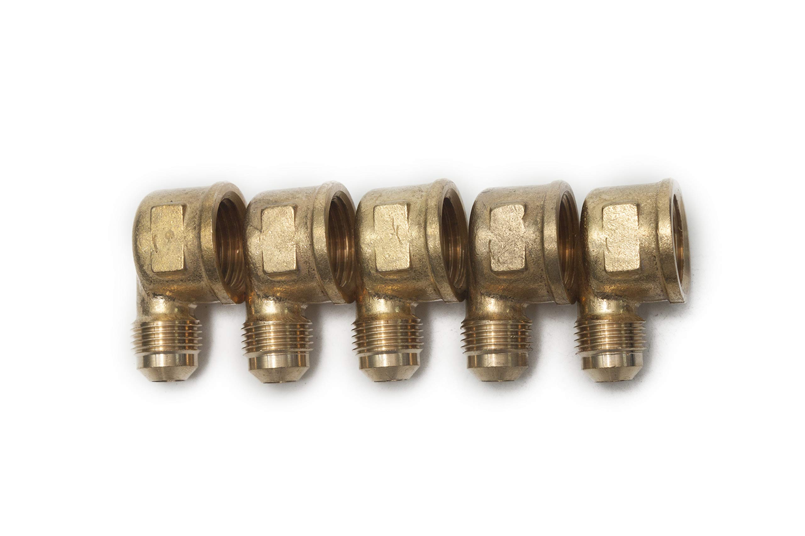 Raccord en laiton SAE 45° 3/8-Pouce OD x 1/2-Pouce Femelle NPT coude de tuyau durable lot de 5
