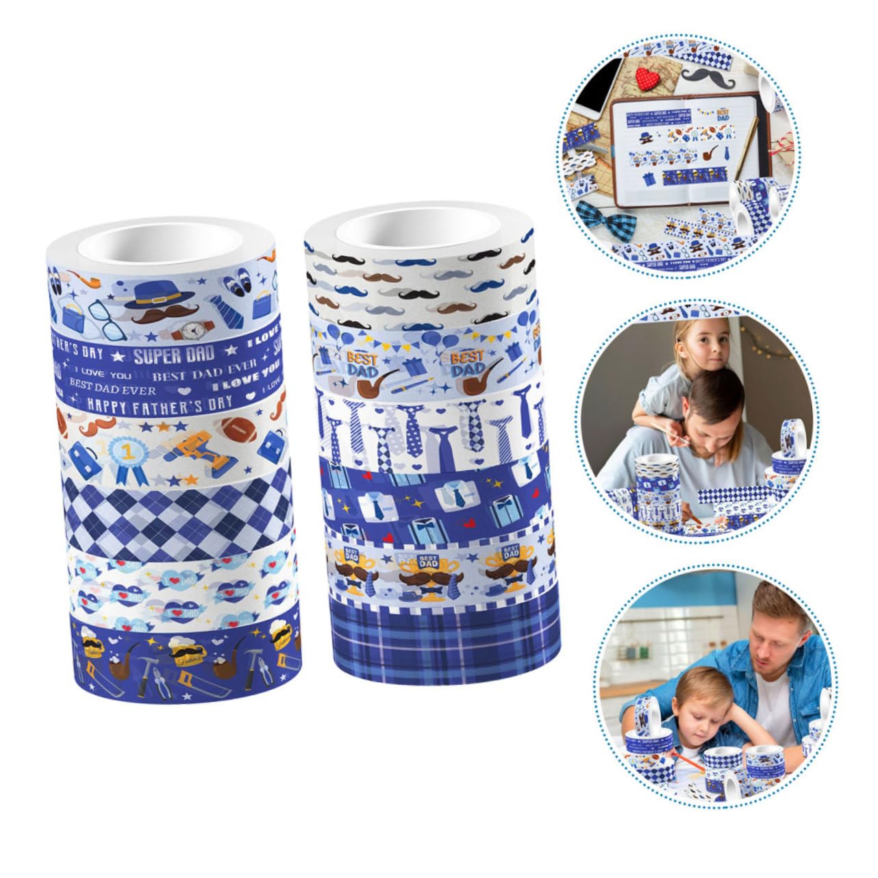 NUOBESTY 48rollos Cinta Washi Para Cinta Autoadhesiva Transparente Para Scrapbooking y Manualidades Del Día Del