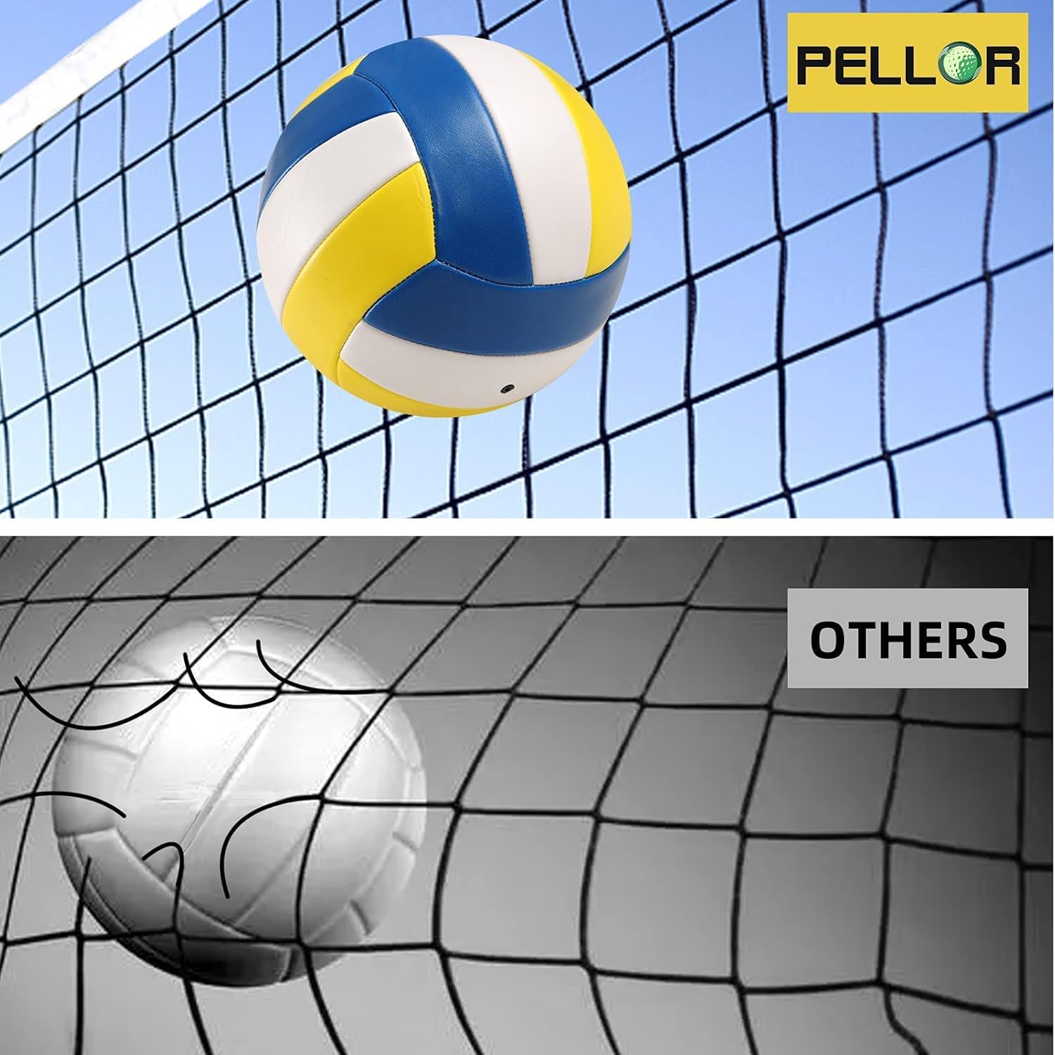 PELLOR Volleyball Net Set Outdoor Height-Adjustable Aluminum Pole, Volleyball Net System with Scoring Function, Professional Volleyball Set Suitable for Beach, Lawn : Sports & Outdoors