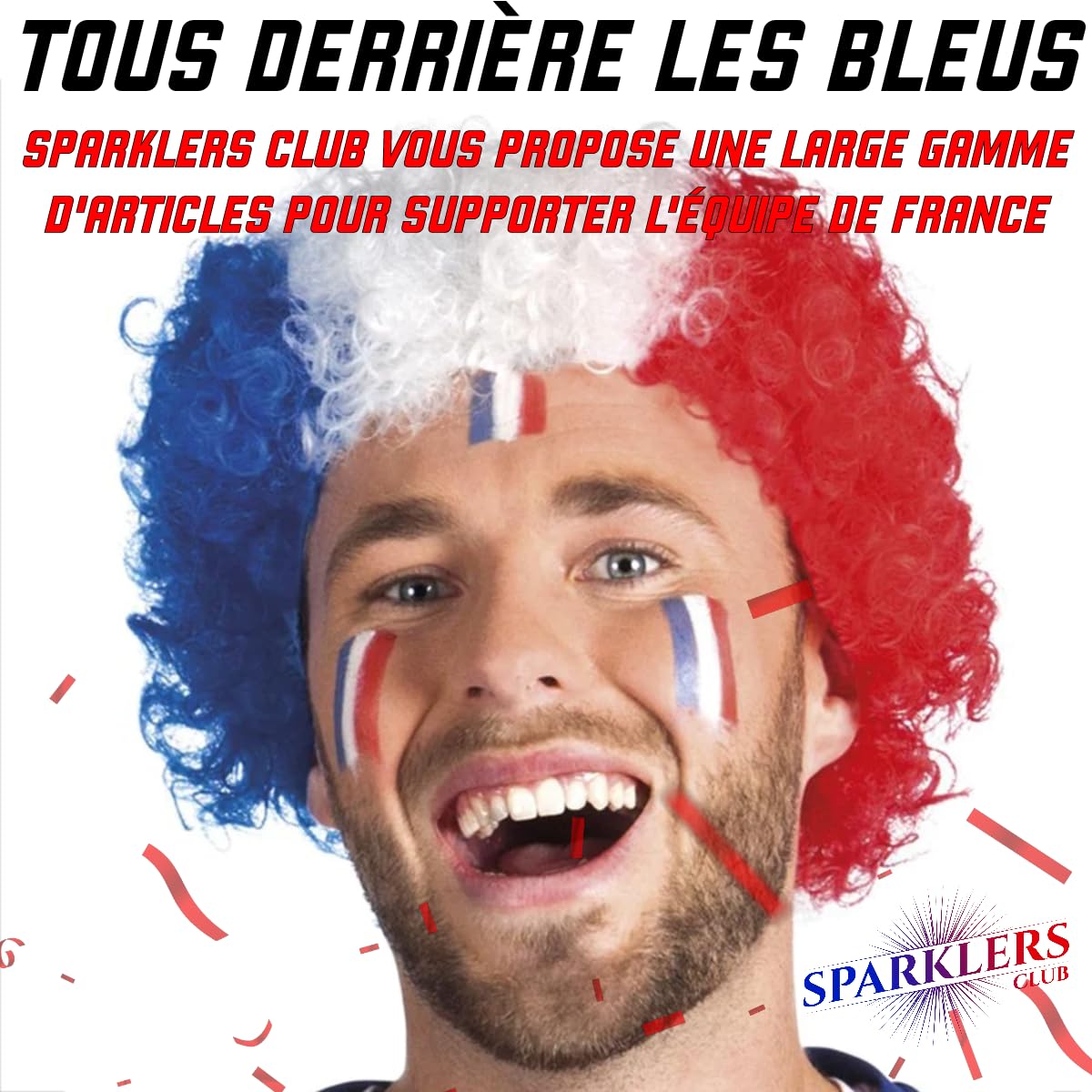 Maquillage Tricolore en Stick Bleu Blanc Rouge x2 pour Supporter l'équipe de France