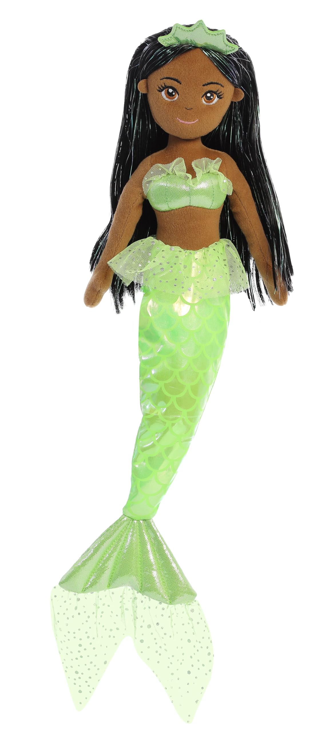Aurora® Enchanting Sea Sparkles™ Princess Sparkles™ Ella Stuffed Doll - Imaginative Play with Magical Companions - Perfect for Kid's Birthdays and Celebrations - Green 18 Inches