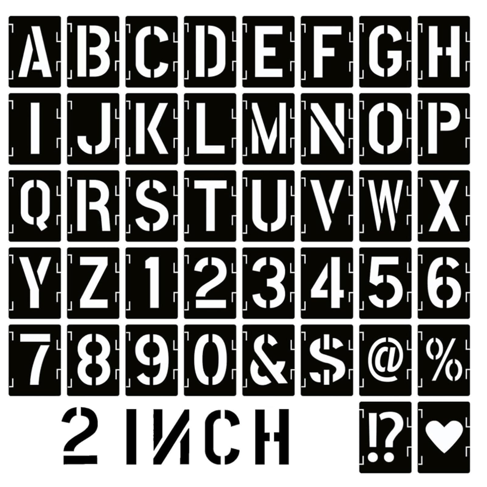 2-Inch Reusable Alphabet & Number Stencils