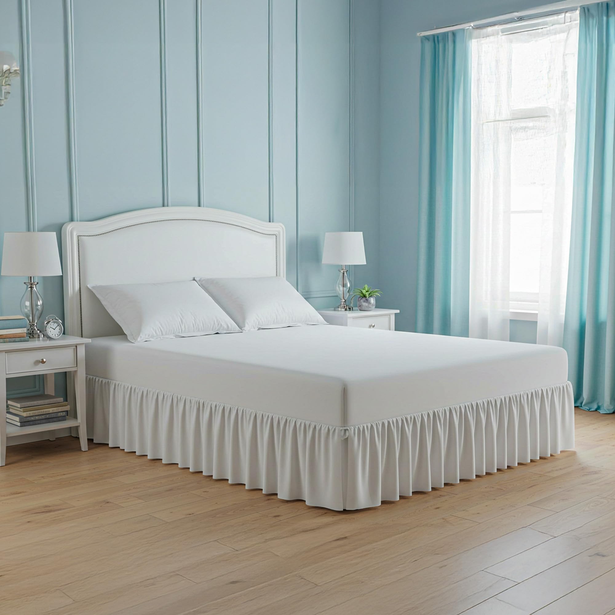 100% Egyptian Cotton Double Size Valance Sheet - Deep Fitted Sheet Double - 400 Thread Count Bed Sheet