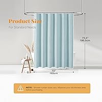 Vista 7 de BTTN Boho Farmhouse Shower Curtain, Linen Rustic Weighted Striped Fabric Shower Curtain with Tassel, Water Repellent, Modern Bohemian Vintage Cloth