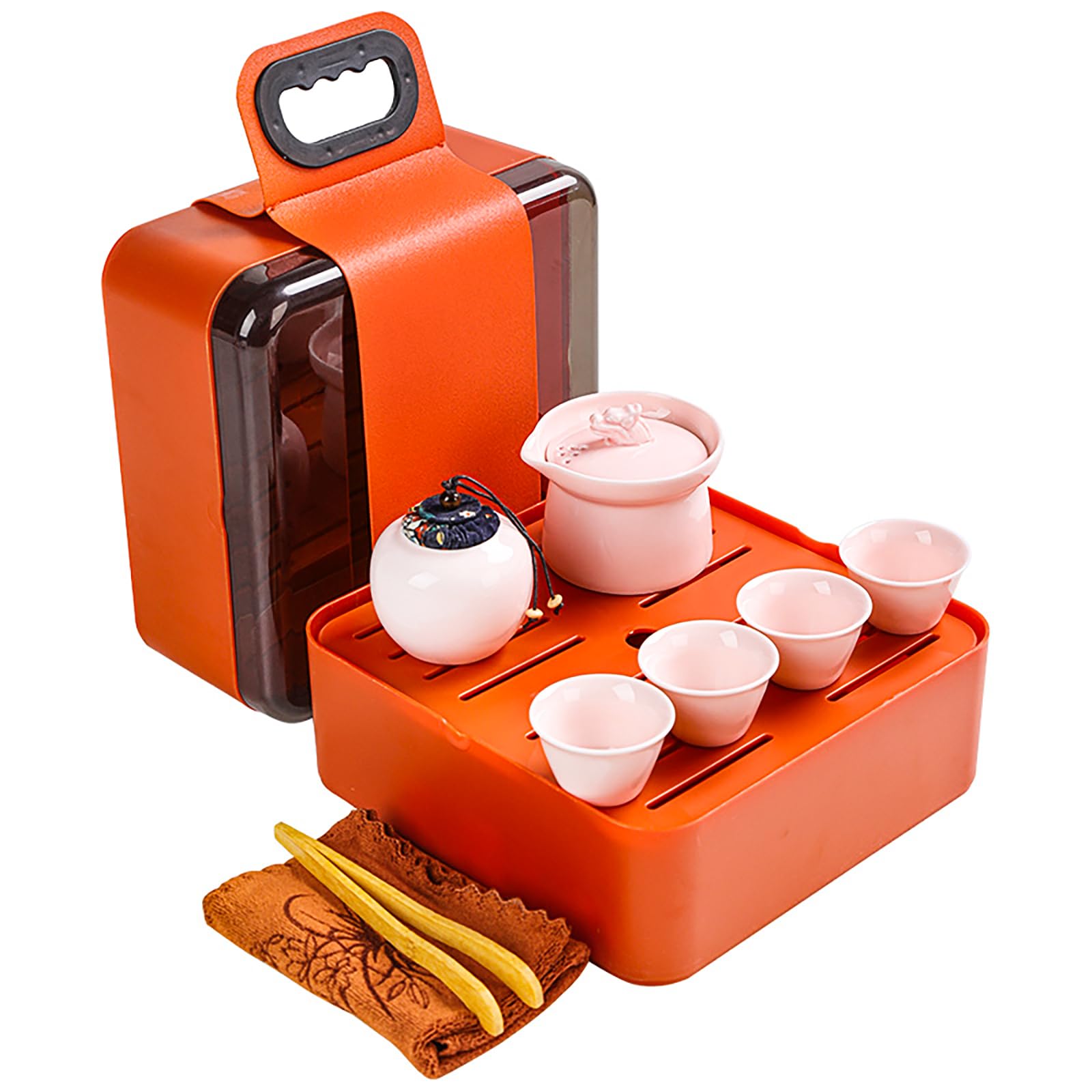 Orekih Japanese & Chinese Porcelain Tea Sets - 9-Piece Tea Ceremony Set for Adults, Gongfu Gaiwan Ceremony Set, Travel Accessories in Gift Bag, Home & Business Present