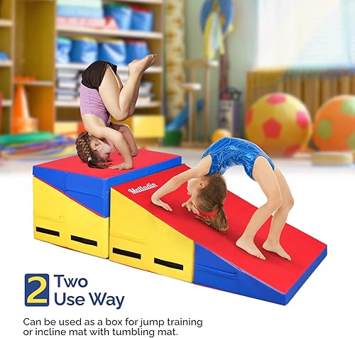 Miniatura 4 de Incline Gymnastics Mat, Folding Gymnastics Wedge Mat, Gym Fitness Tumbling Skill Shape Mat for Kids Girls Home Training Exercise