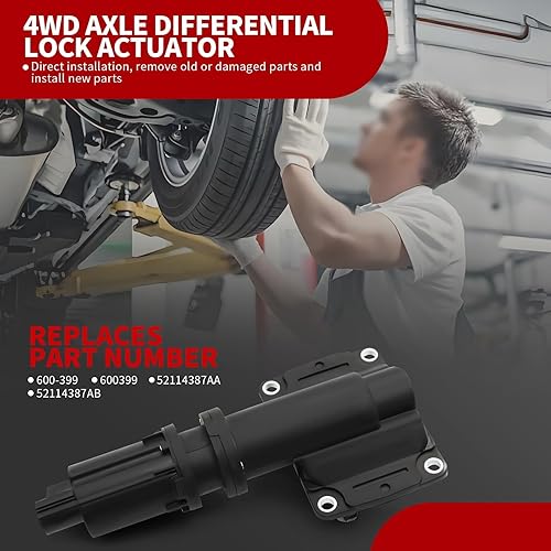 Miniatura 4 de Nakkaa Actuador del eje de bloqueo del diferencial delantero 4WD 600-399 compatible con camión 1500 2008-2016