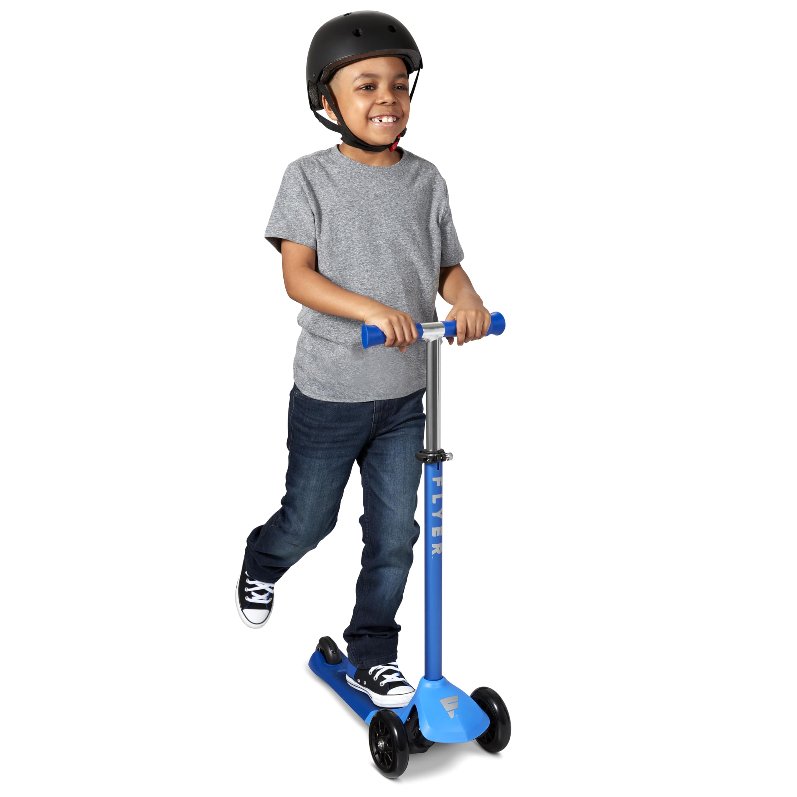 Flyer Glider Pro, Radio Flyer Lean to Steer Kids Scooter, Blue, for Kids Ages 5+ Years