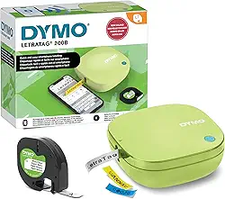 DYMO LetraTag 200B Rotulador Bluetooth | Impressora de etiquetas compacta | Conecta através da tecnologia sem fio Bluetooth para iOS e Android | Inclui 1 fita adesiva de papel branco | Amarelo