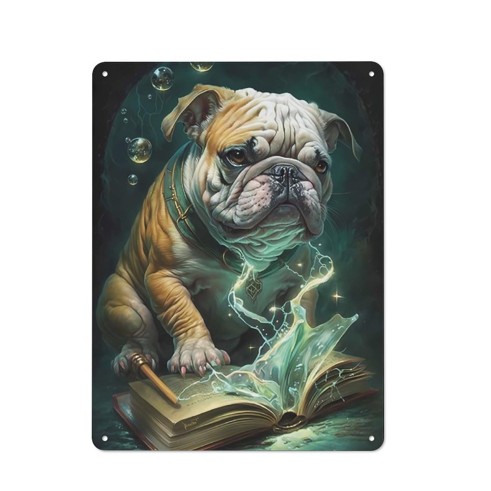 Junmoney Bulldog Dog Metal Wall Sign 40X30cm Featuring For Living Room Wall, For Decorating Living Rooms And Feature Walls