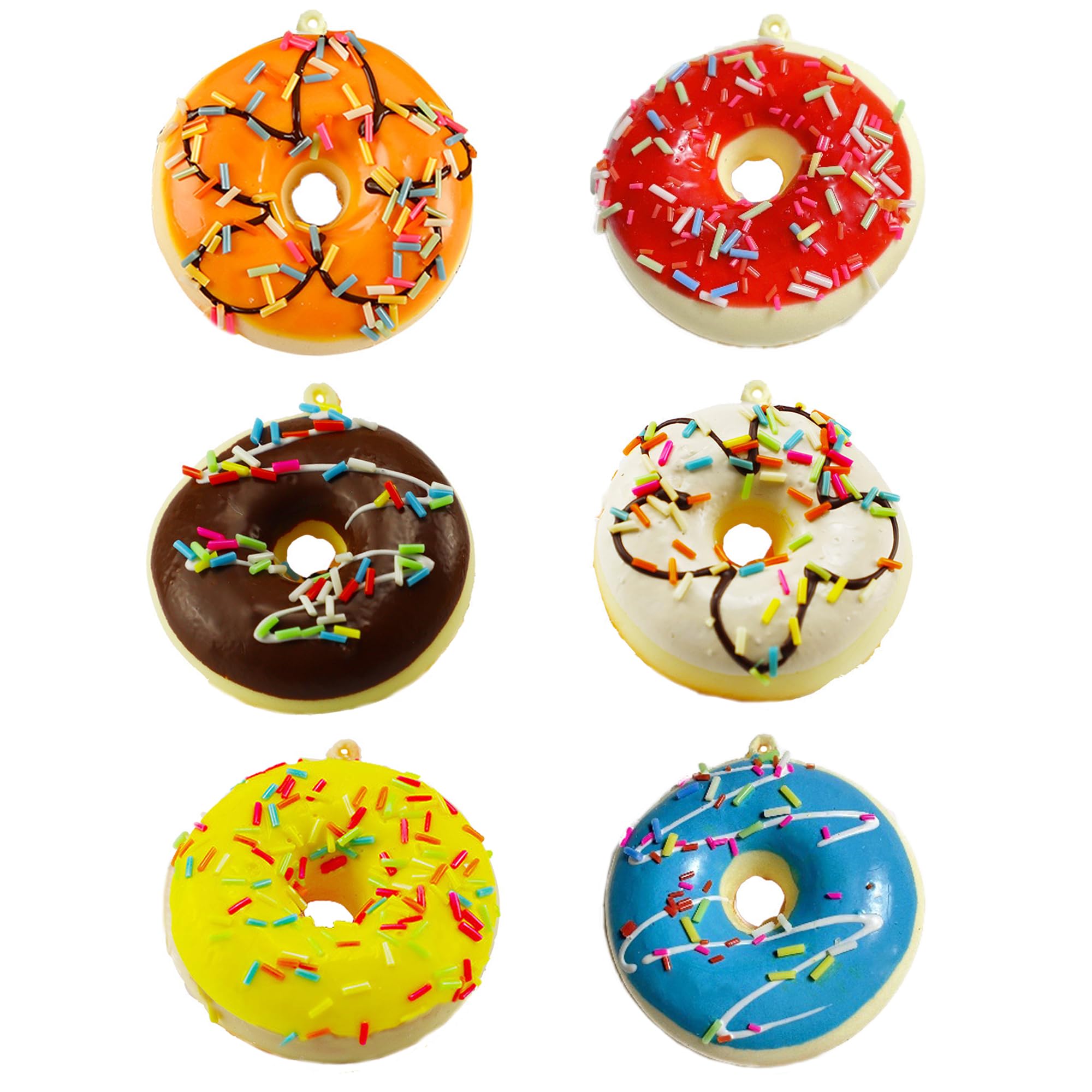 XCSJ 6pcs Simulation Donuts, Artificial Simulation Cake, Artificial Doughnuts Dessert Cake Party Favors Decoration for Kitchen,Home,Party, for Photography Props