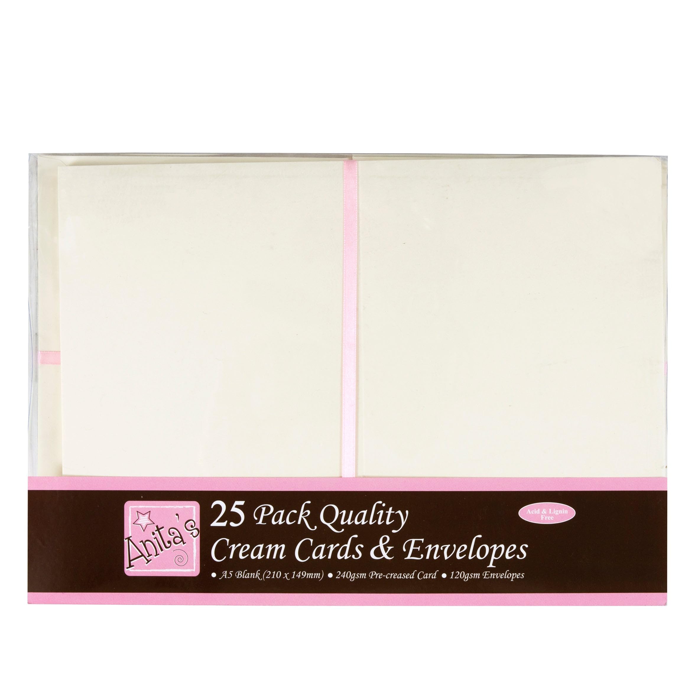 Anita's Plain, Blank Cards & Envelopes, A4, White, Pack of 4, for Home, Wedding, Birthday, Christmas, Thank You, Art & Craft, Scrapbooking Supplies, Baby Shower, Card Making