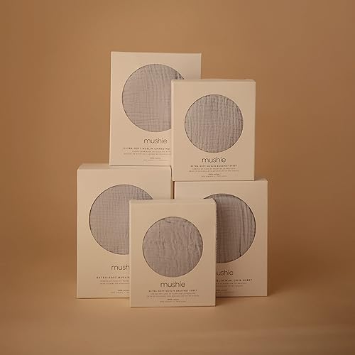 Miniatura 7 de mushie Sábana bajera ajustable de muselina extra suave para cuna  24 x 38 pulgadas (estampado de cachemira verde)