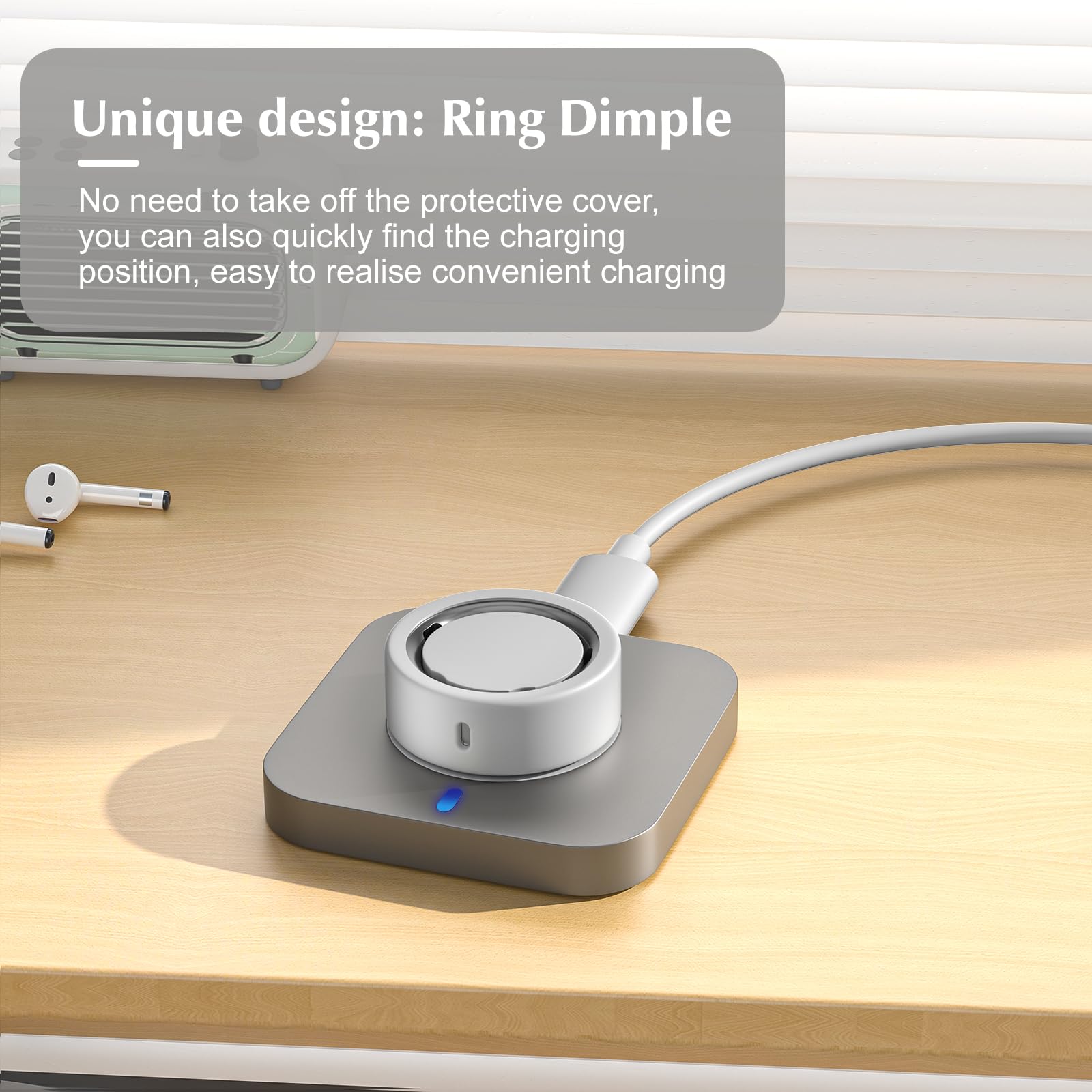 Silicone Case For Oura Ring 4 Charger - Protective Cover With Keychain