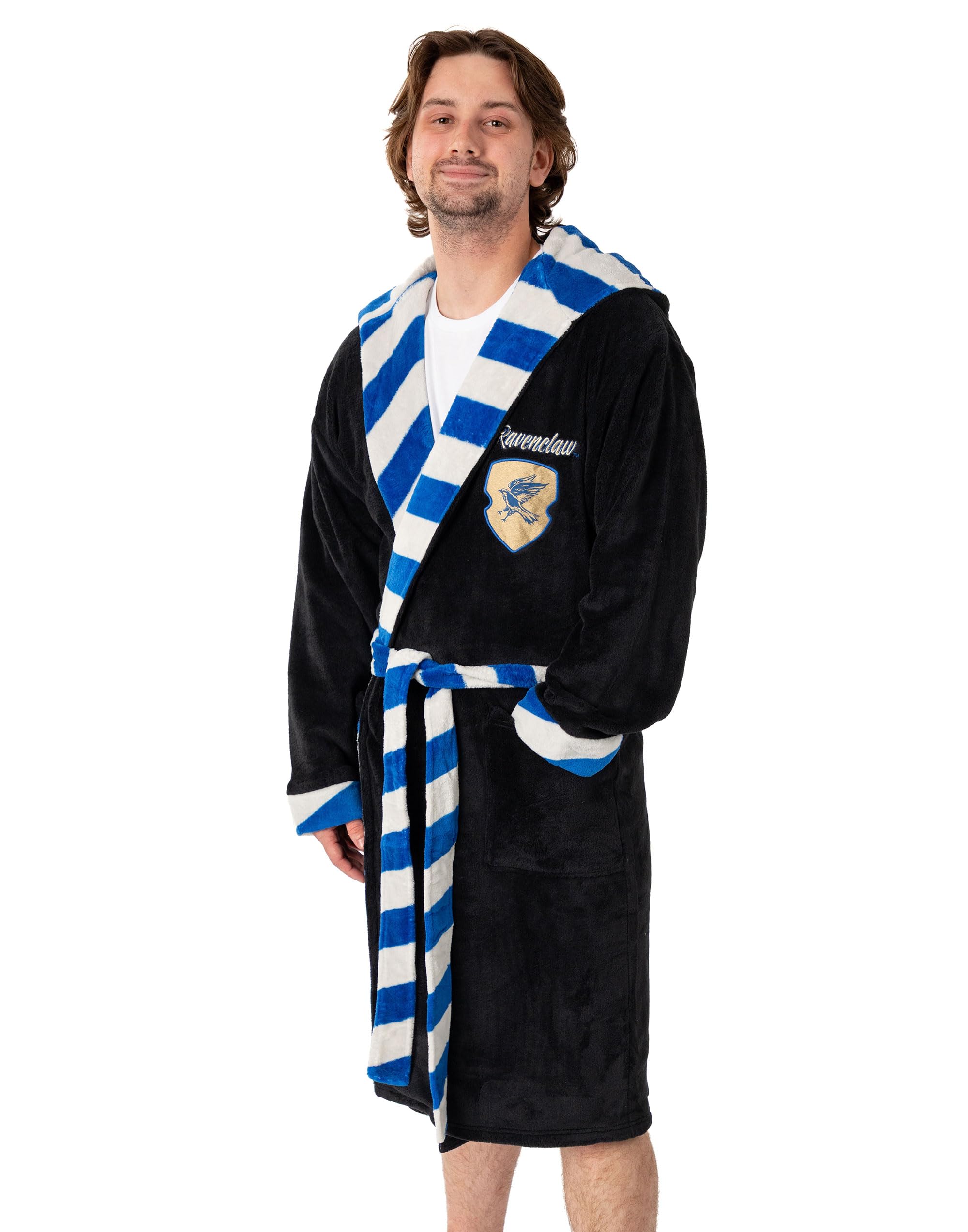 Harry Potter Unisex Black Hooded Bathrobe | | Official Merch | Size: Medium